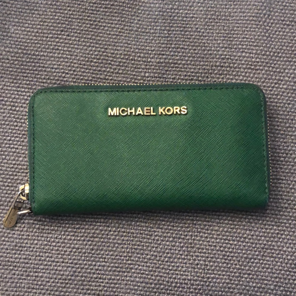 Emerald green authentic Michael Kors wallet